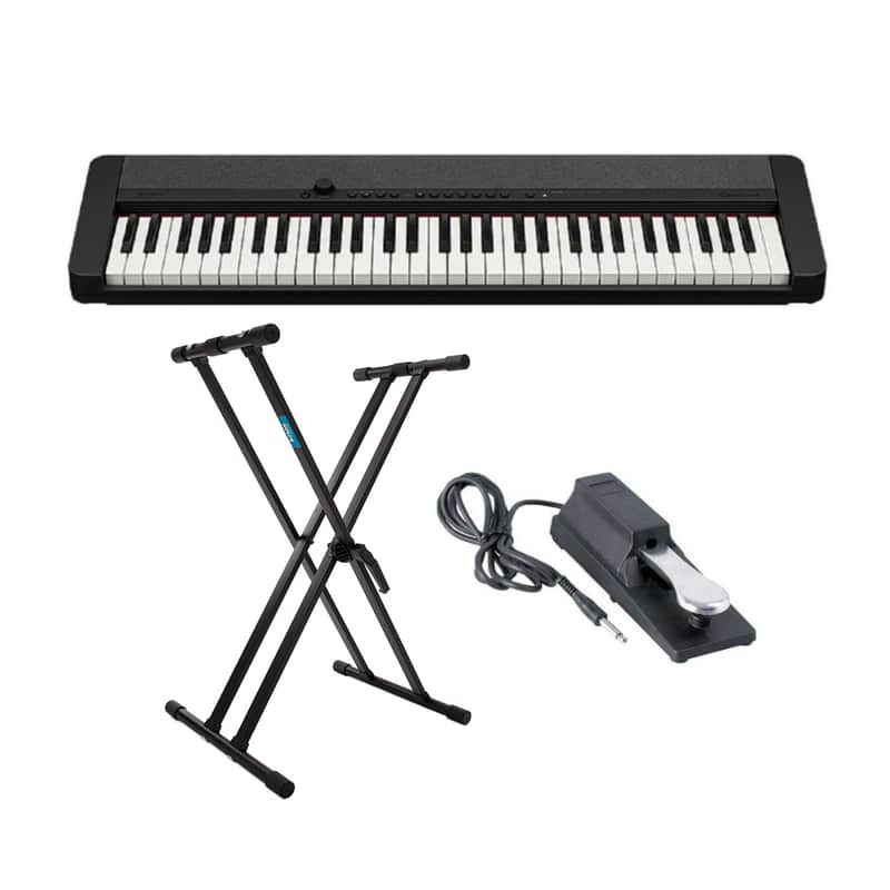 Casio Casiotone CT-S1 61-Key Portable Keyboard (Black) w/Stand, Pedal image 1