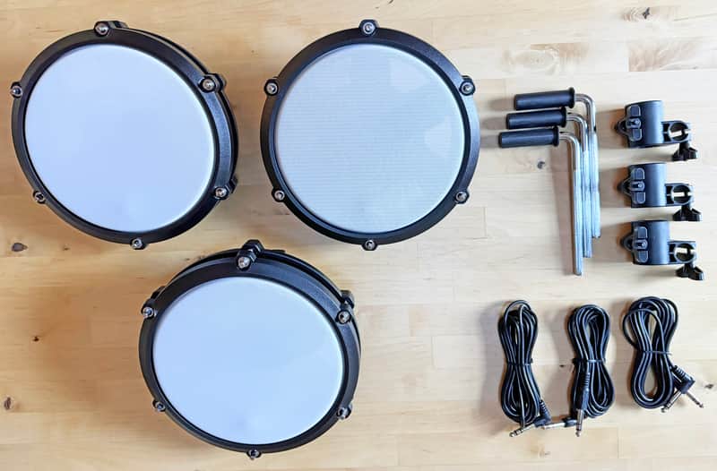 NEW -3 PACK- Alesis Nitro Max 8 Inch Single Zone Mesh Tom Pad Expansion- 8" Drum, Clamp, Cable - DMPad image 1