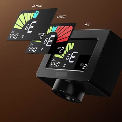 Guitar Tuner Clip On Magnetic Guitar Tuner with Color LCD Display for Acoustic/Electric Guitar Ukulele Bass Violin Banjo Tuning- Black image 3