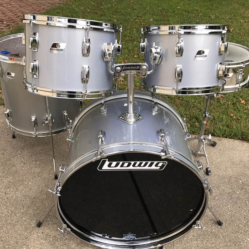 Ludwig Rocker Drum Set with Black/White Badges 1980s image 7