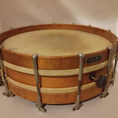 Leedy Rare early parallel strainder snare drum single tension 1910s Bild 3