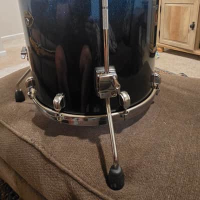 Tama STARCLASSIC PERFORMER BIRCH 16 IN Floor Tom 2000s - Blue Galaxy Fade image 3