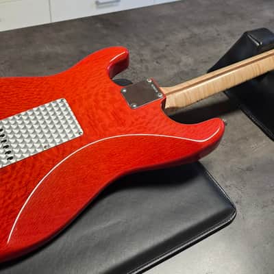 Fender Lacewood Stratocaster Custom Shop NAMM UK Showcase Tour American USA Orange Strat Turned Aluminum Aluminium Pick Guard 1 of 1 Electric Guitar image 14