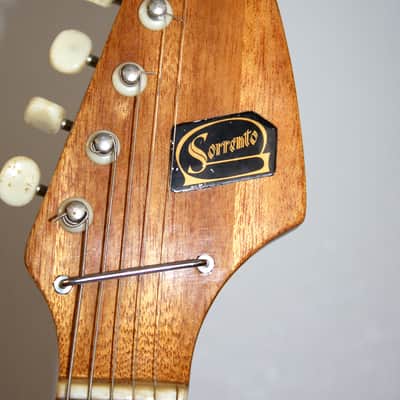 Vintage 1960's Sorrento Red Sunburst Hollow Body Electric Guitar With Gig Bag image 10