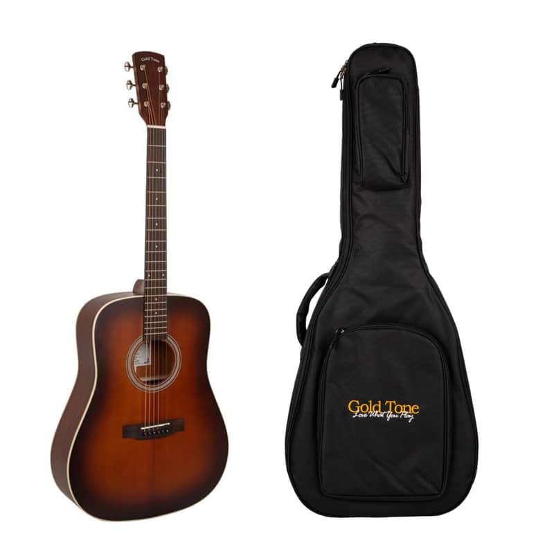 Gold Tone The Dread Acoustic-Electric All Solid Wood Guitar with Bag (Burst image 1