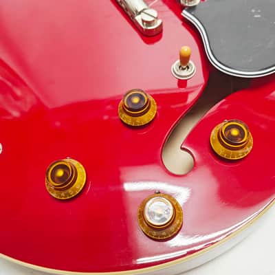 Burny RSA-100 CR Cherry Red Made in Japan 2002 Semi Hollow Body Electric Guitar, o5295 image 5