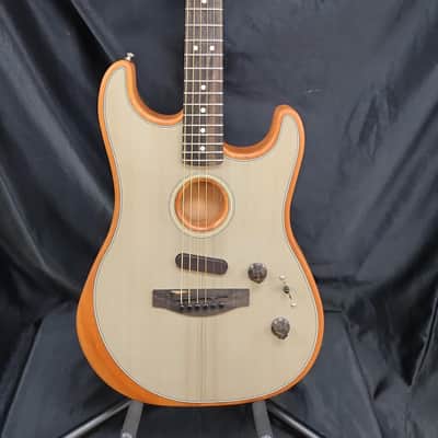 Fender American Acoustasonic Stratocaster Acoustic Electric Guitar, Transparent Sonic Blue, Ebony Fingerboard, with Gig Bag image 1