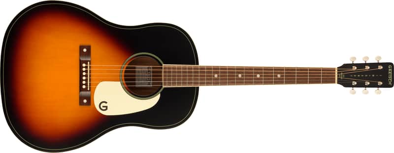 Gretsch Jim Dandy Dreadnought Walnut FB White Pickguard Rex Burst