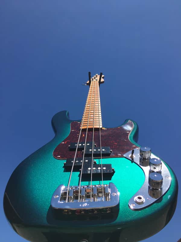 2020 G&L USA Custom Shop Matador Turqoise Burst Flame Neck 4-String Bass w/Case image 1