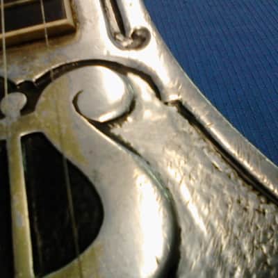 Dobro Cast aluminum lap steel 1930's black & raw aluminum image 4