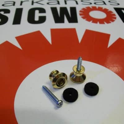 Buttons and Screws (2) For Dunlop Dual Design Strap Locks - GOLD