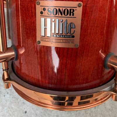 Sonor Vintage Hilite Classic Copper series  1990 Red stain wood with copper hoops image 20