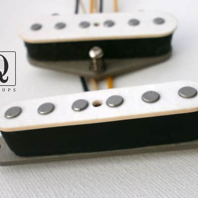 Telecaster Pickups Set WHITE Coil Tapped A2 and A5 HOT Hand Wound Fits Fender Q pickups Custom Shop Tele image 1