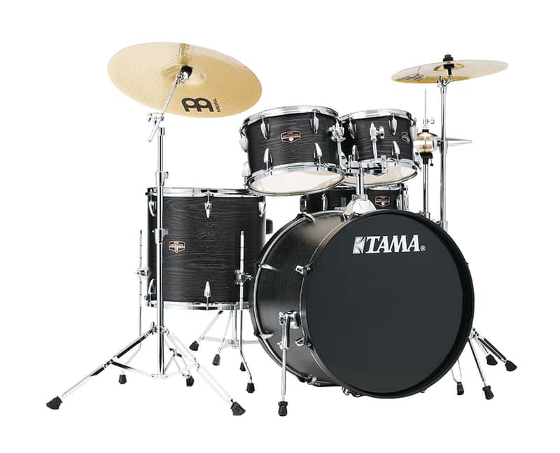 TAMA Imperialstar 5-Piece Drum Set w/ Hardware & Cymbals - Black Oak Wrap