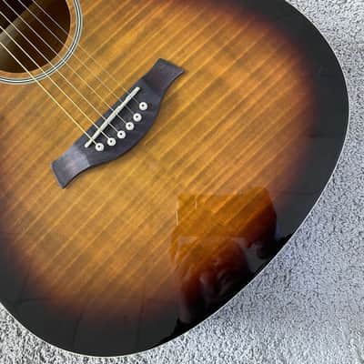Caraya 40 Inch Acoustic Guitar in Sunburst, Tiger Maple Top, Rosewood Fingerboard image 9