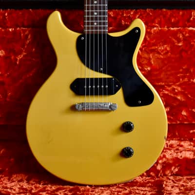 80’s Burny Japan Rock ’n Roll Version RTV-55 Les Paul Junior Double Cut in TV Yellow RARE Fernandes MIJ Japanese Vintage Lawsuit Fujigen JR DC Gibson image 5