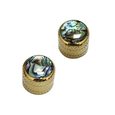 Vacuum Gold Bass Guitar Knobs Abalone Shell Dome Metal Guitar Volume Tone Knobs Electric Guitar Parts for Feder Strat ST Telecaster Tele Jazz Les Paul 2Pcs image 1