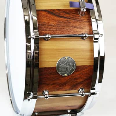 HHG Drums 14x6.5 Mesquite And Cherry Stave Snare Drum, Satin Oil image 1