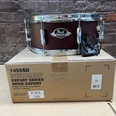 Pearl 14"x5.5 Export Snare Drum - Satin Brown image 1