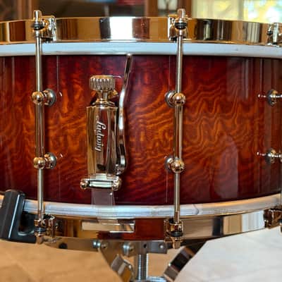 Ludwig Aged Exotic Tamo Ash 6.5x14 Snare Drum Cherry Carmel Lacquer image 7