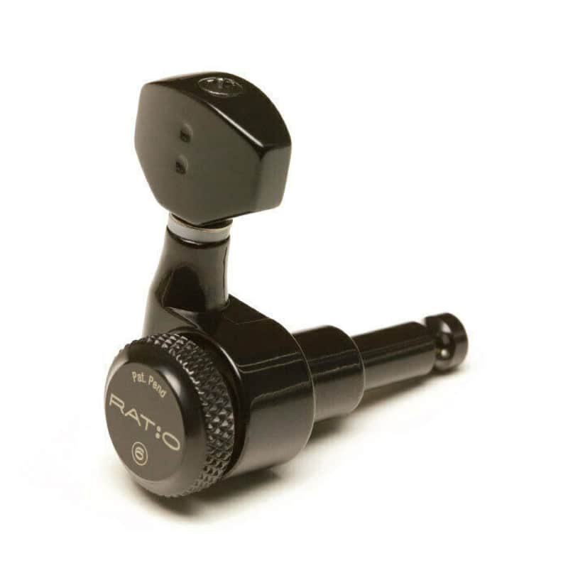 NEW Graph Tech Ratio LOCKING TUNERS Staggered 6 In Line 2 Pin Black PRL-9721-B0 image 1