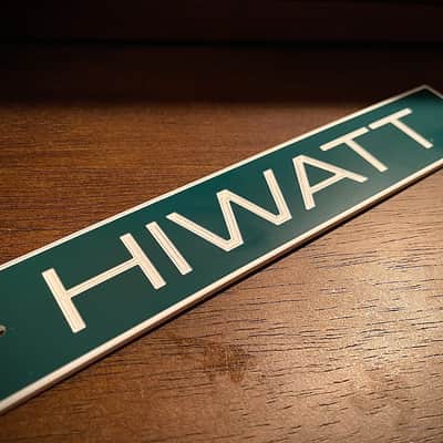 Hiwatt green 420 badge, logo, plate, decal authentic image 2