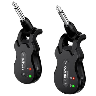 Lekato 5.8GHz 4 Channels Wireless Transmitter Receiver System for Guitar Bass 100ft image 1