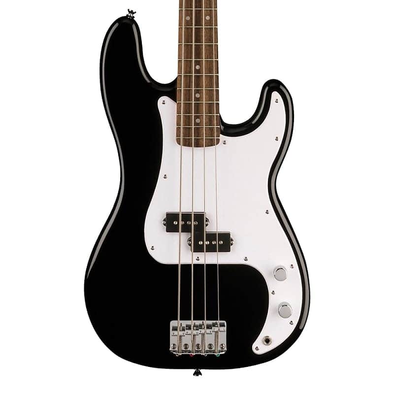 Squier Sonic Precision Electric Bass - Black with Laurel Fingerboard & White Pickguard image 1