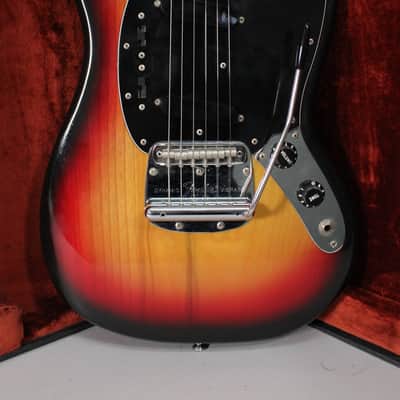1977 Fender Mustang Sunburst Maple Fretboard w/OHSC image 2