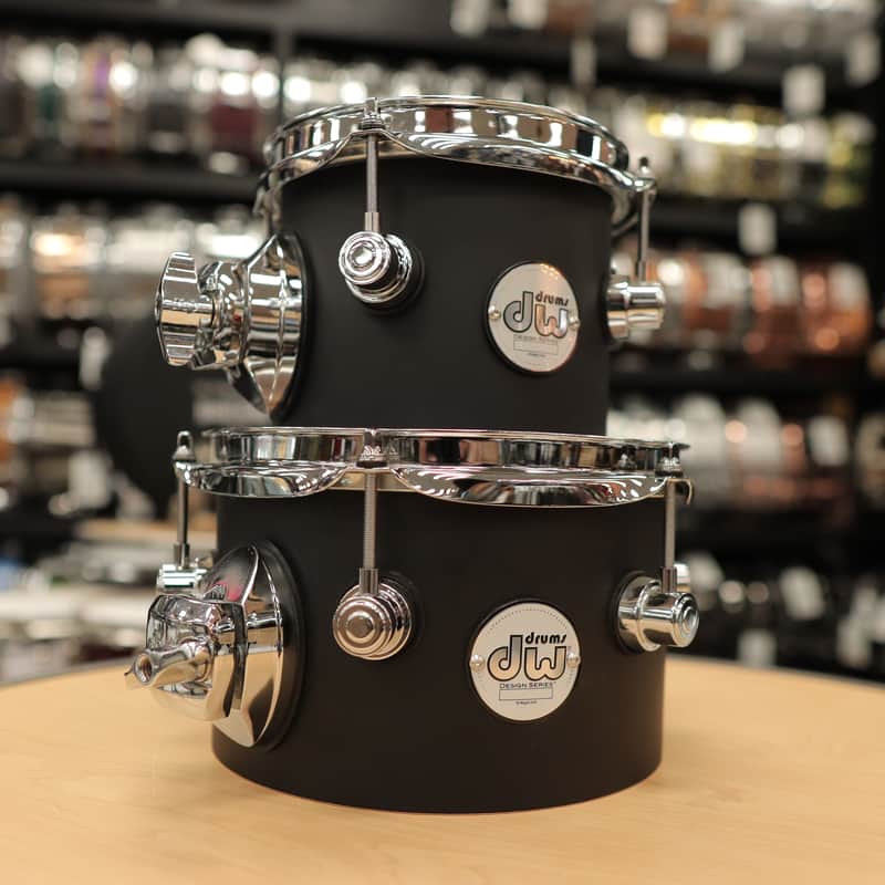 Pre-Owned DW Design Series Concert Tom Set 5x6" & 5x8" (Black Satin Lacquer) image 1