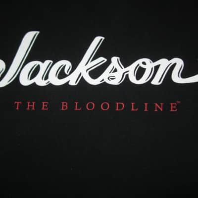 new genuine Jackson (by Fender) Jackson Bloodline 100% Cotton Black Short Sleeve T-Shirt, XXL (size also called: XX-Large, Double XL or 2X), GRAPHIC: White & Red -- P.N (part #): 0990264806 (NO: hang tag / NO packaging) image 2