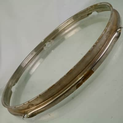 WFL 13" 5Lug Nickel-BRASS Tom Drum Rim/Hoop Triple-Flange Vintage 40s NOB Ludwig image 3