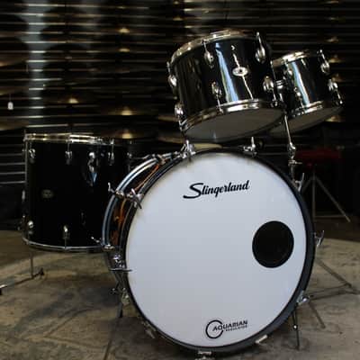 Slingerland 4-Piece Drum Set 12-13-16-22 1970s - Black image 1