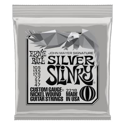 Ernie Ball John Mayer Silver Slinky Electric Guitar Strings 10.5-47 Gauge image 1