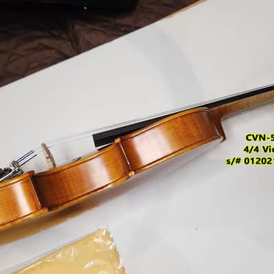 Cecilio 4/4 Deluxe Student+ Violin Aged 2 Years+ Tonewoods Solid Spruce Top Flamed Maple,Neck & sides, Inlaid Purfling, All-Ebony Components, Independent Fine-Tuners, Mongolian Horsehair Brazilwood Bows, Satin Antique Finish image 14