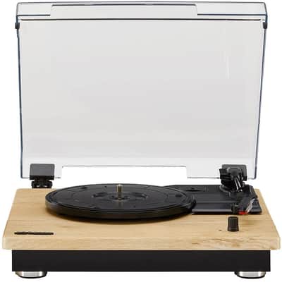 Crosley CR6043A-NA Brio Bluetooth Turntable Shelf System with Speakers Included - Natural image 3