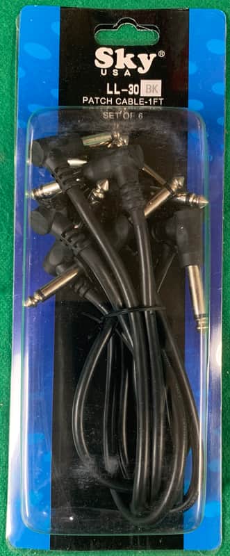 6-Pack Sky Patch Cables LL-30 BK (1 Foot) Guitar Effects 6 Pack - New image 1