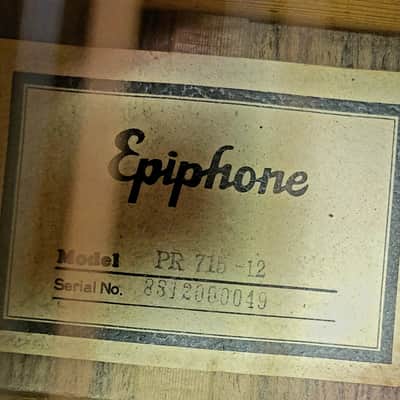 Vintage 1988 Epiphone Presentation 12 String Acoustic Guitar Model PR-715-12 Pro Setup New Strings Original Soft Shell Case image 3