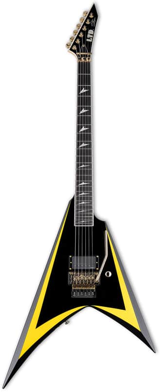 ESP LTD ALEXI ARROWHEAD SE Black with Yellow Pinstripe w/Case image 1