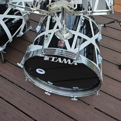 Vintage 80's Double Bass Tama Swingstar 9 piece Drumset MIJ with Van Halen style wraps image 6