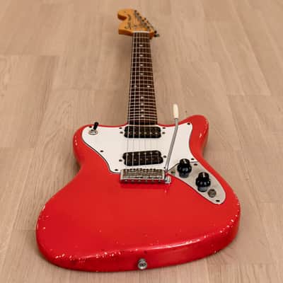 1997 Squier by Fender Super-Sonic Electric Guitar Vista Series Fiesta Red, Japan CIJ image 10