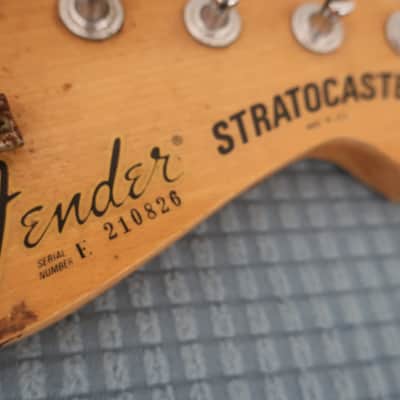Vintage 1980s 1982 Fender USA Guitar Neck Stratocaster Natural 4-Bolt F-Series CBS Dan Smith Project Neck No Frets Poor Shape 1981 1983 1984 image 3
