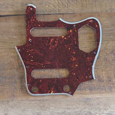 WD Jaguar Pickguard - Vintage Red Tort Celluloid + Control Plate image 2