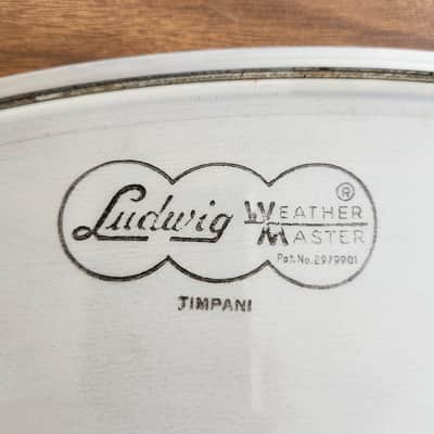 NOS Ludwig Weathermaster 30" Timpani Drum Head Smooth White 1960s Script Cloud Stamp Bild 2