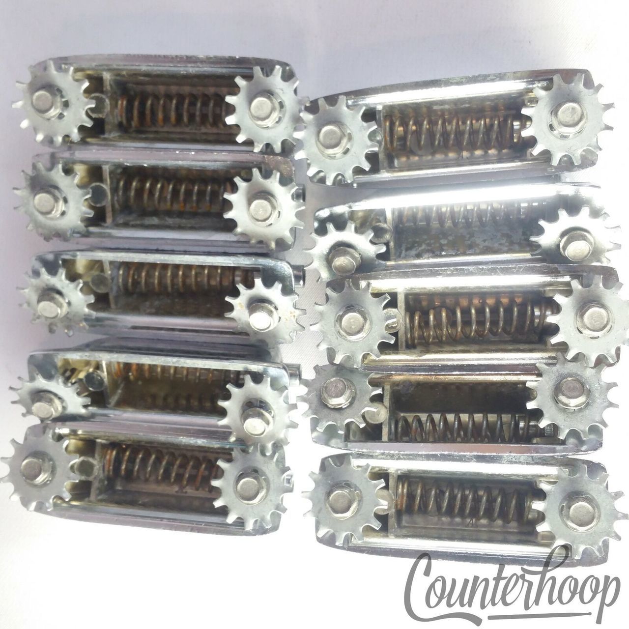 Rogers 10x Beavertail Bass Drum Lugs Chrome Dayton Powertone Large Vintage 60s* — main photograph