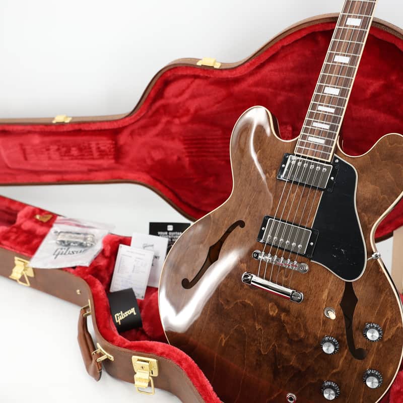 Gibson ES-335 60s Semi-Hollow Guitar w/ Hardshell Case - Dark Walnut image 1