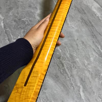Rosewood Stainless steel 22frets Gloss Yellow Maple Electric guitar neck image 5