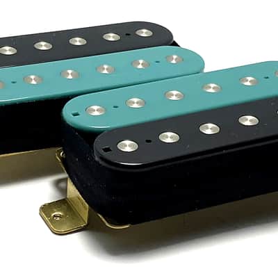 Dragonfire Zebra Screamers Humbucker Set ~ Teal Black Zebra Style #1 ~ Bridge + Neck HH Pickup Set image 3