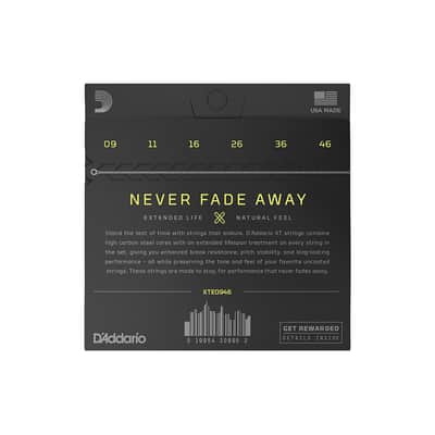 D'Addario XT 009-046 Super Light Top/Regular Bottom Coated Electric Guitar Strings XTE0946 image 3
