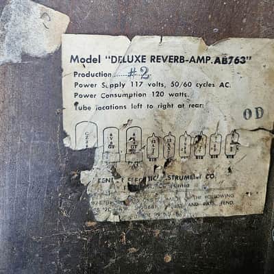 Fender Deluxe Reverb 2-Channel 22-Watt 1x12" Guitar Combo 1963 - 1967 - Black Panel image 12